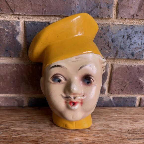1940's Chalkware CHEF String Holder Dispenser - Picture 1 of 12